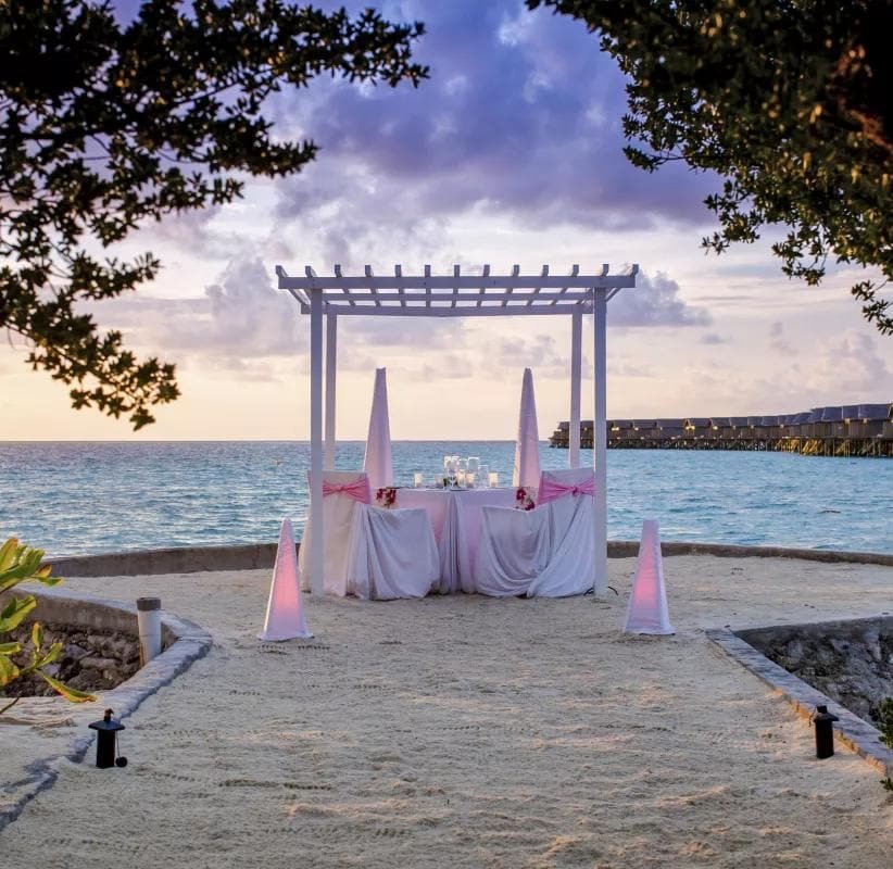 Maldives Beach Villa Sunset — Romantic Honeymoon Indian Couples Private Island